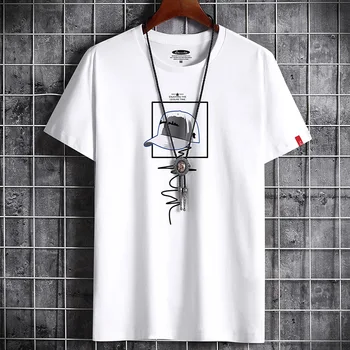  2022 Новейшая футболка для мужчин, одежда для фитнеса, Белая футболка с круглым вырезом в стиле Аниме, Мужская футболка Оверсайз S-6XL, Новые мужские футболки в Готическом стиле, панк