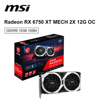  MSI Новая видеокарта Radeon RX 6750XT MECH 2X12G OC GDDR6 192 бит 18 Гбит/с 7 нм 6700XT 8 + 8Pin 2618 МГц Видеокарта GPU placa de vídeo