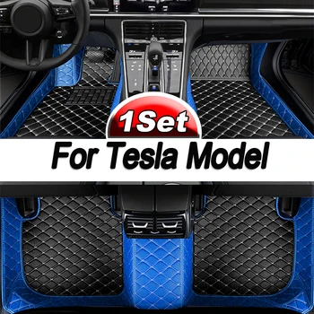  Автомобильные Коврики Для Tesla Model Y 7 Seat 2020 2021 2022 2023 Кожаный Коврик Детали Интерьера Автомобиля Коврик Для Пола Ковер Автомобильные Аксессуары