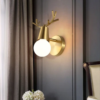  Медный Роскошный настенный светильник для гостиной, светодиодный светильник, Современные лампы для спальни, внутреннее освещение, Домашний декор, Подходящий Подарок
