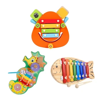  Музыкальная игрушка ксилофон с деревянными молотками для детей, подарок на день рождения, обучающий