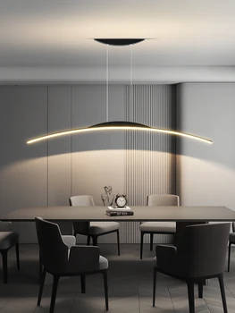  Новая длинная светодиодная люстра, черно-белая столовая, подвесные светильники для кухни, современная люстра AC85-265V, светодиодные лампы для люстр