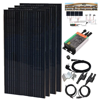  Система солнечных панелей 200 Вт 400 Вт 600 Вт сеточный микроинвертор MPPT Вход DC26V-46V PV Выход AC 180 В-240 В Домашняя солнечная система на сетке